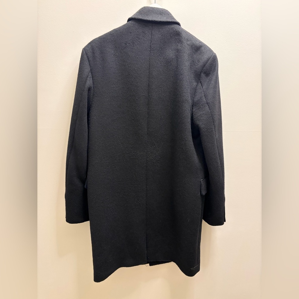 Topman Black Wool Blend Coat topcoat - Picture 2 of 4